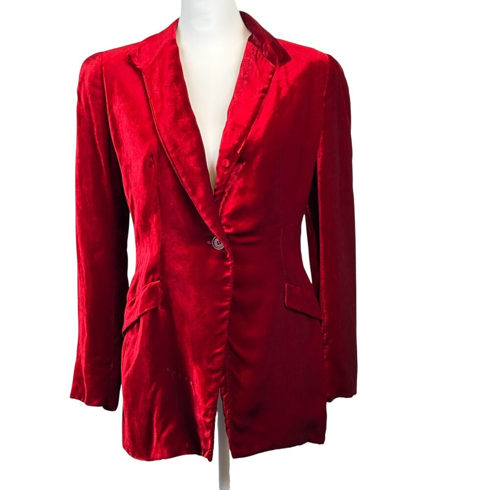 Vintage Armani Red Velvet Blazer size 6